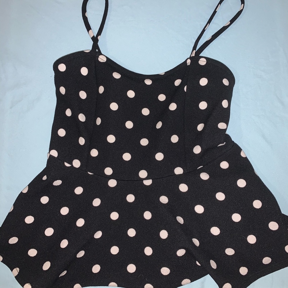 Polka dot blouse tank top